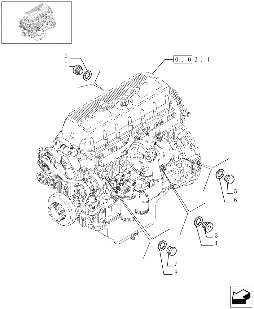 Схема запчастей Case F3AE0684D B005 - (0.32.4[01]) - PIPING - ENGINE COOLING SYSTEM (504057436-504057441-504031565-504031567-504069778-504051325) 