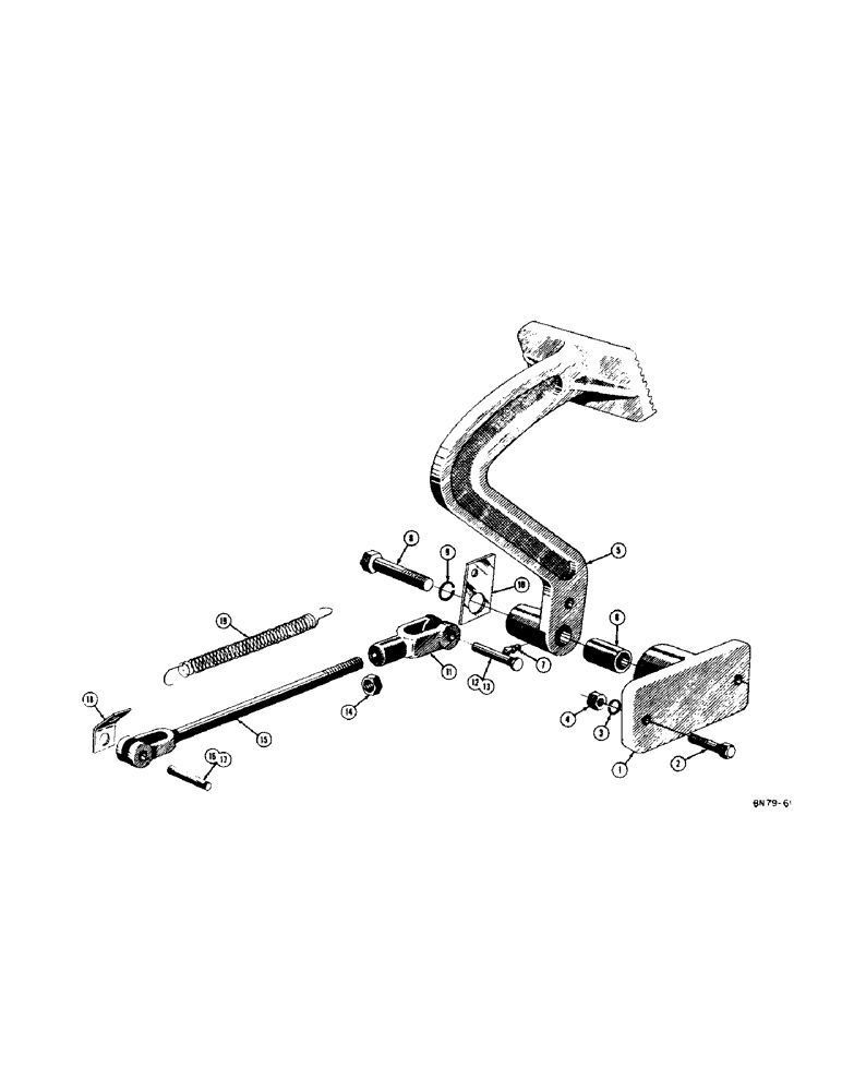 Схема запчастей Case 320 - (050[1]) - CLUTCH PEDAL AND LINKAGE (03) - TRANSMISSION