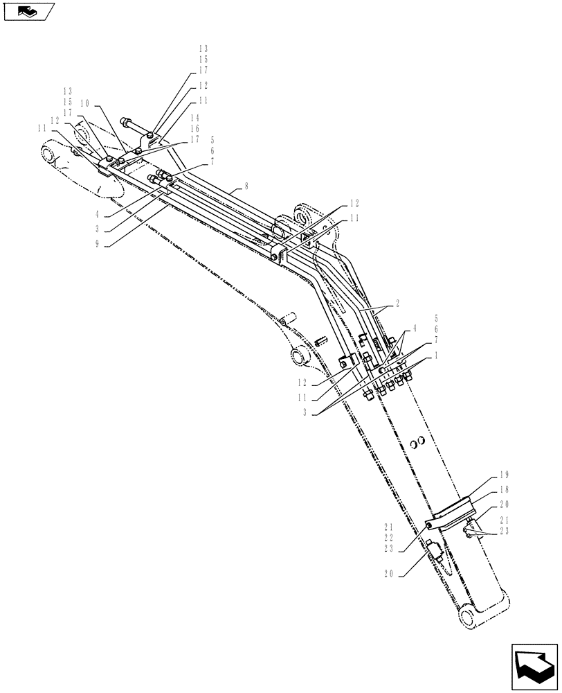 Схема запчастей Case CX27B ASN - (35.702.10) - HYD LINES, BOOM 2.15M (NIBBLER AND BREAKER) (35) - HYDRAULIC SYSTEMS