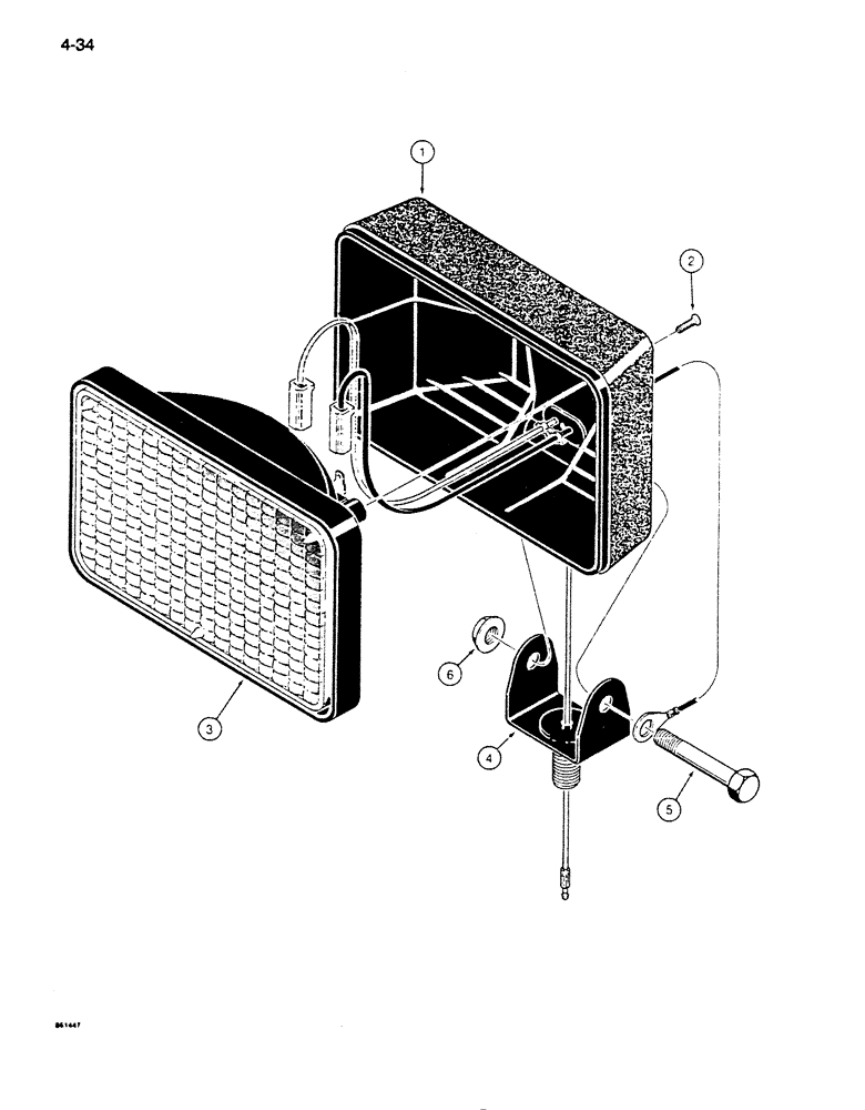 Схема запчастей Case 855D - (4-34) - HALOGEN LAMP ASSEMBLY (04) - ELECTRICAL SYSTEMS