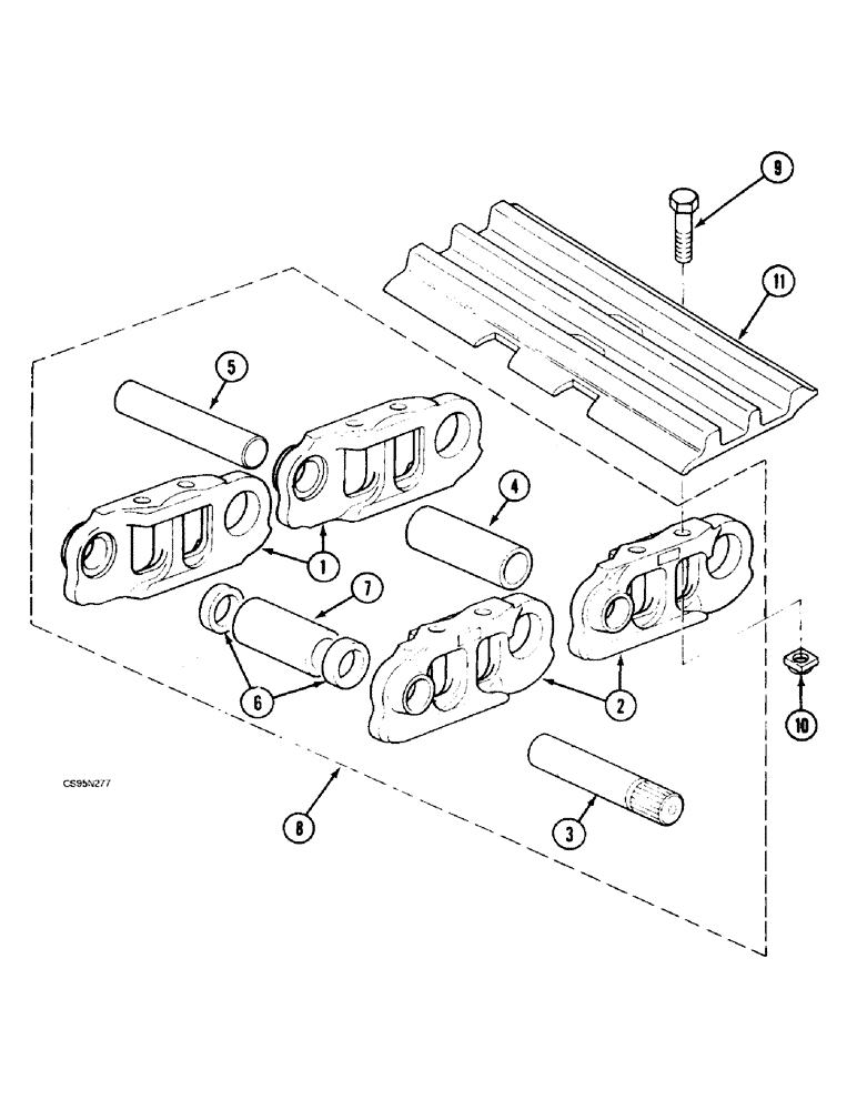 Схема запчастей Case 688BCK - (5-08) - TRACK (B4HD), 688B CK (120598, 120601, 120604-) (04) - UNDERCARRIAGE