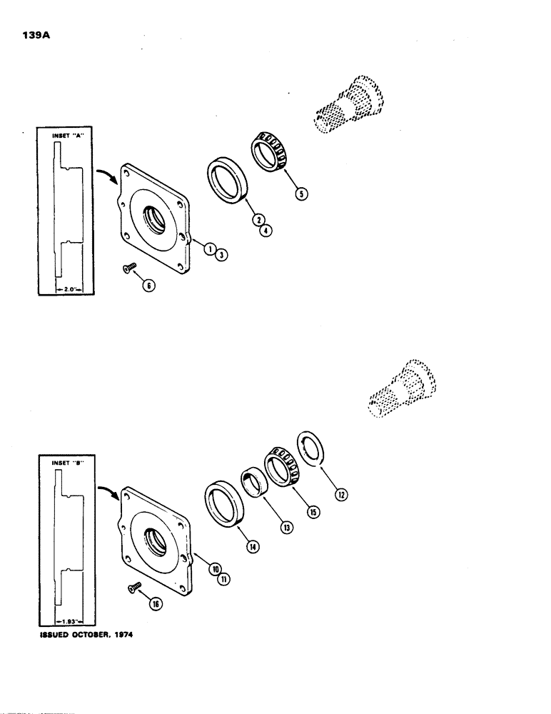 Схема запчастей Case 480B - (139A) - DIFFERENTIAL BEARING COVER 