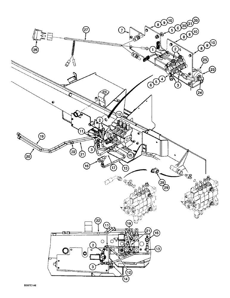 Схема запчастей Case 580SL - (8-078) - RIDE CONTROL HYDRAULIC, AND ELECTRICAL CIRCUIT (08) - HYDRAULICS