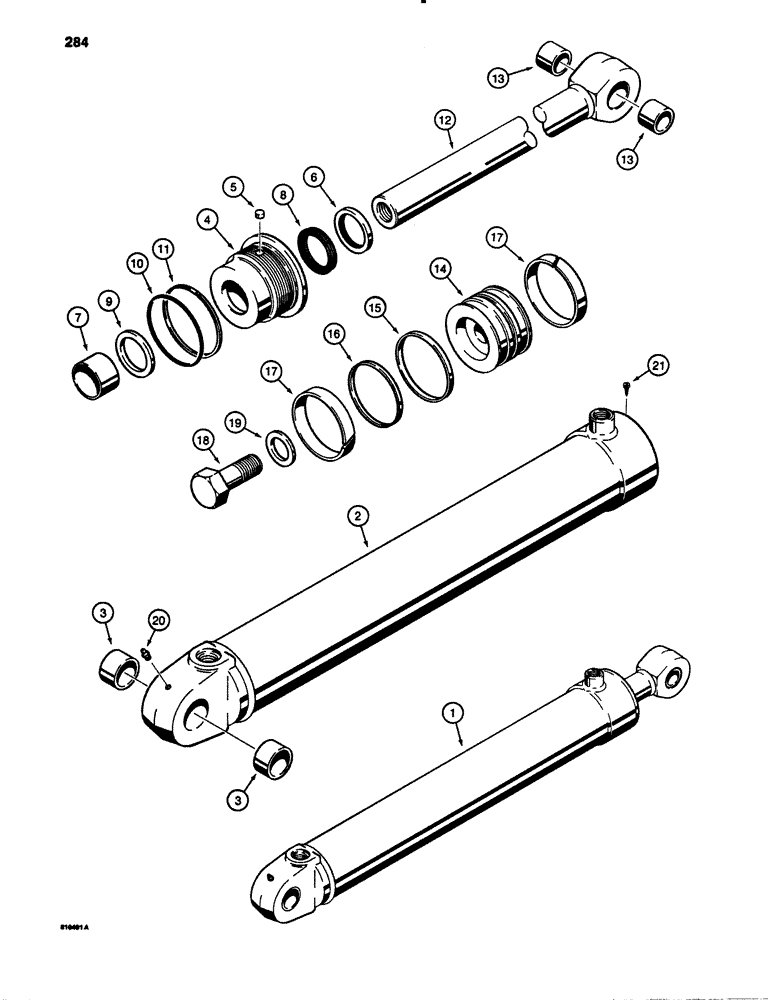 Схема запчастей Case 780B - (284) - G103057 BACKHOE STABILIZER CYLINDER (08) - HYDRAULICS