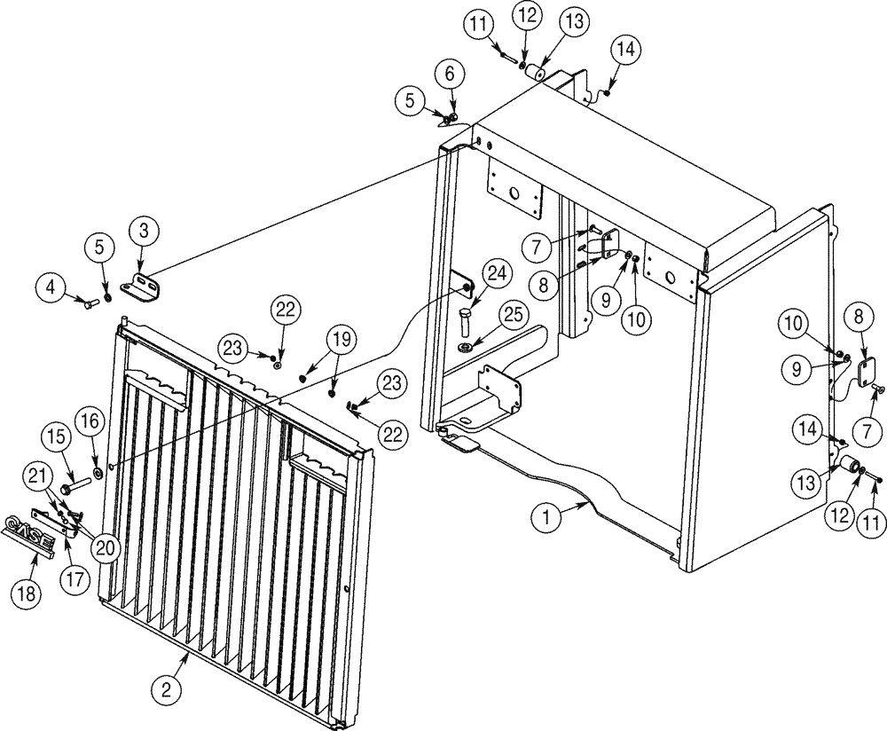 Схема запчастей Case 821C - (09-27) - GUARD, RADIATOR SCREEN, REAR (09) - CHASSIS