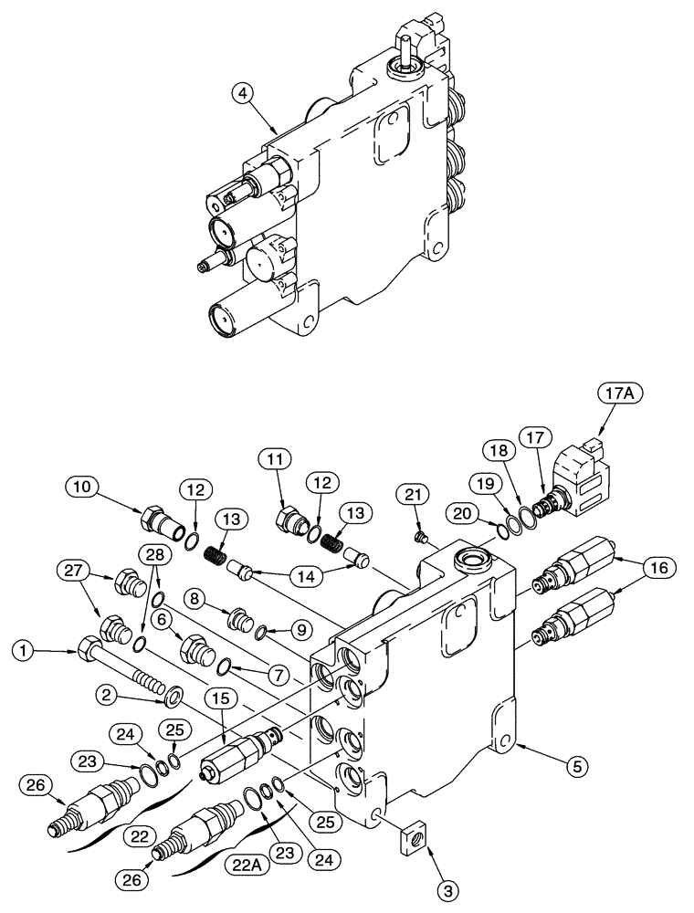 Схема запчастей Case 90XT - (08-16) - VALVE, CONTROL MOUNTING, NORTH AMERICAN MODELS -JAF0320049, EUROPEAN MODELS -JAF0274261 (08) - HYDRAULICS