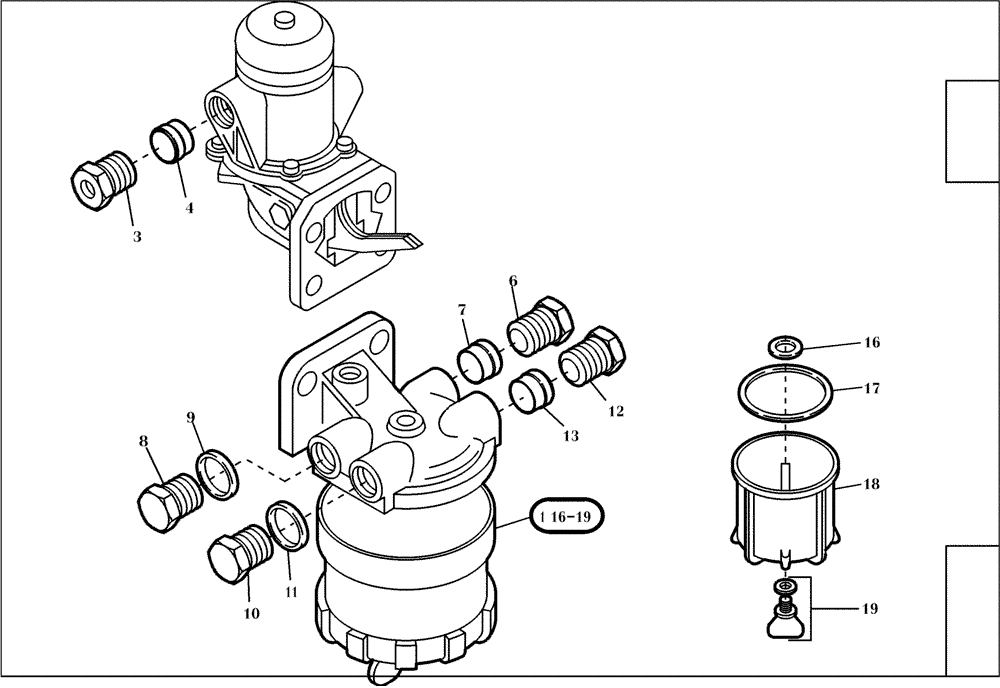 Схема запчастей Case 321D - (95.240[001]) - FUEL SYSTEM (S/N 591052-UP) No Description