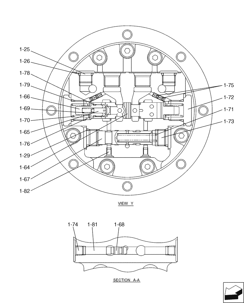 Схема запчастей Case CX17B - (02-002[03]) - MOTOR INSTAL, PROPEL (35) - HYDRAULIC SYSTEMS