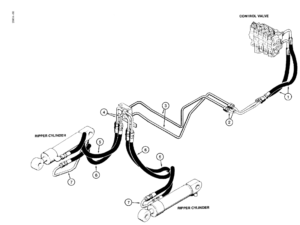 Схема запчастей Case 650G - (1-16) - PICTORIAL INDEX - RIPPER HYDRAULIC CIRCUITS (00) - PICTORIAL INDEX