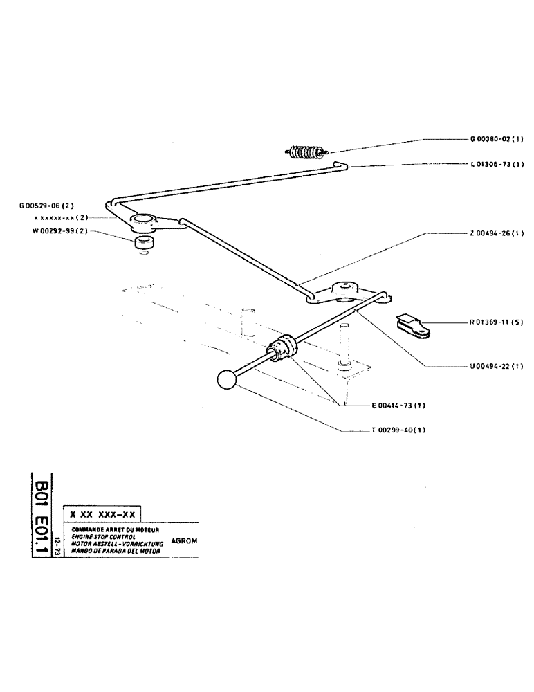 Схема запчастей Case TC45 - (017) - ENGINE STOP CONTROL 