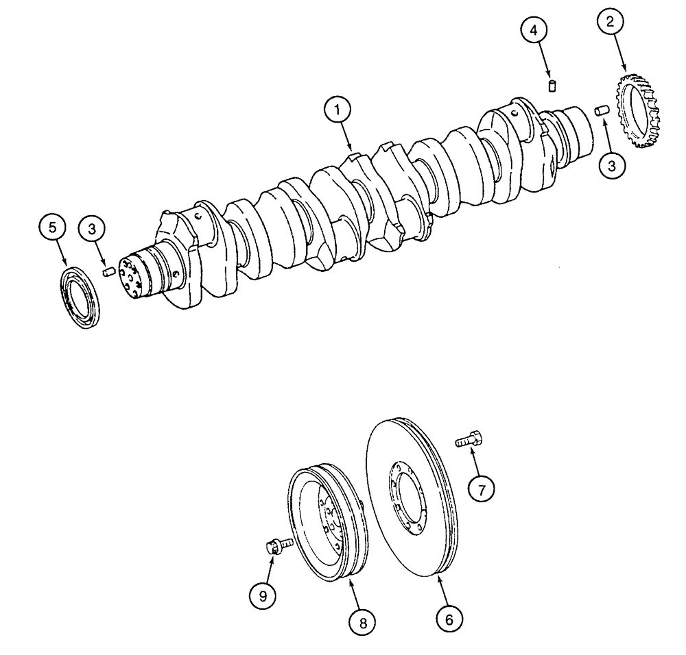 Схема запчастей Case 9050 - (2-46) - CRANKSHAFT (02) - ENGINE