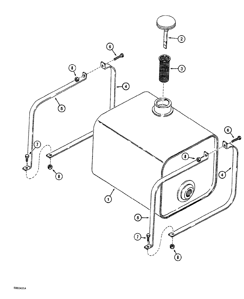 Схема запчастей Case MAXI-SNEAKER - (08-002) - HYDRAULIC OIL RESERVOIR (08) - HYDRAULICS