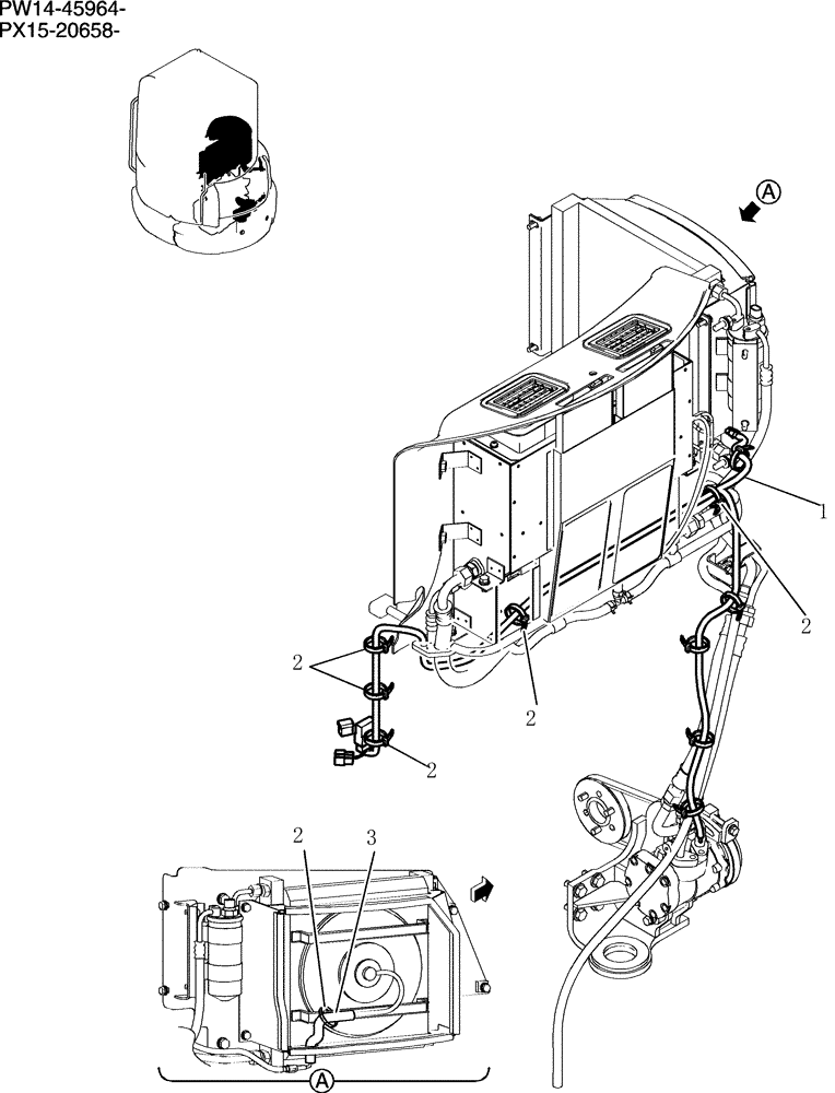 Схема запчастей Case CX31B - (802-01[1]) - HARNESS ASSY (COOLER) (36) - PNEUMATIC SYSTEM