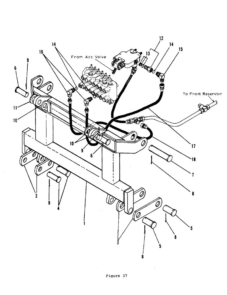 Схема запчастей Case L55 - (76) - D-130 BACKHOE ATTACHING KIT 