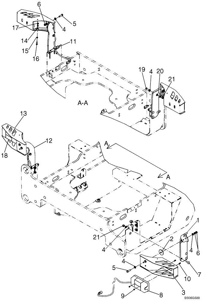 Схема запчастей Case 821E - (04-21) - REAR LIGHTS AND MOUNTING - EUROPE (04) - ELECTRICAL SYSTEMS