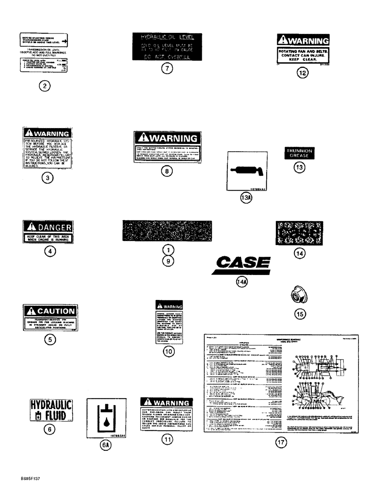 Схема запчастей Case 721B - (9-104) - DECALS (09) - CHASSIS/ATTACHMENTS