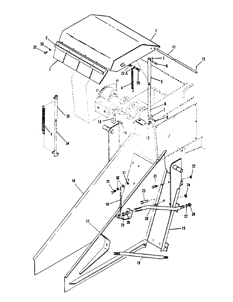 Схема запчастей Case 1000 - (34) - DIRT DEFLECTOR, DIRT CHUTES 