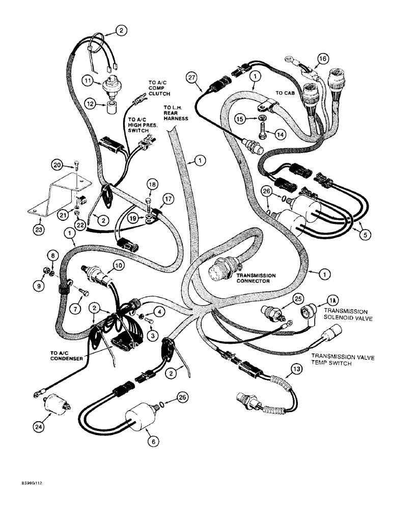 Схема запчастей Case 821B - (4-29A) - REAR HARNESS, ENGINE RIGHT-HAND SIDE, P.I.N. JEE0052701 & AFTER (04) - ELECTRICAL SYSTEMS