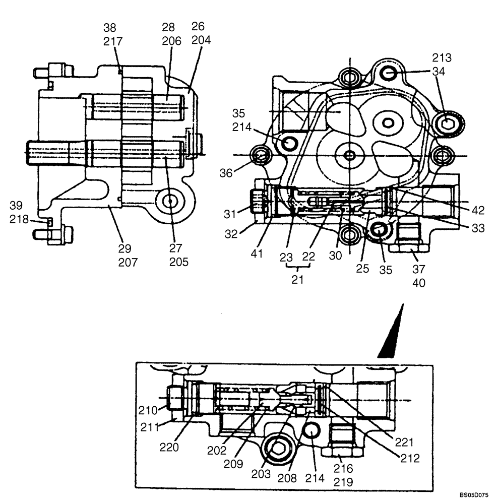 Схема запчастей Case CX290 - (08-94) - KBJ2895 PUMP ASSY, GEAR PUMP (08) - HYDRAULICS