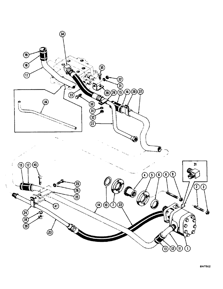 Схема запчастей Case 1000 - (240) - DOZER PRIMARY HYDRAULICS (07) - HYDRAULIC SYSTEM