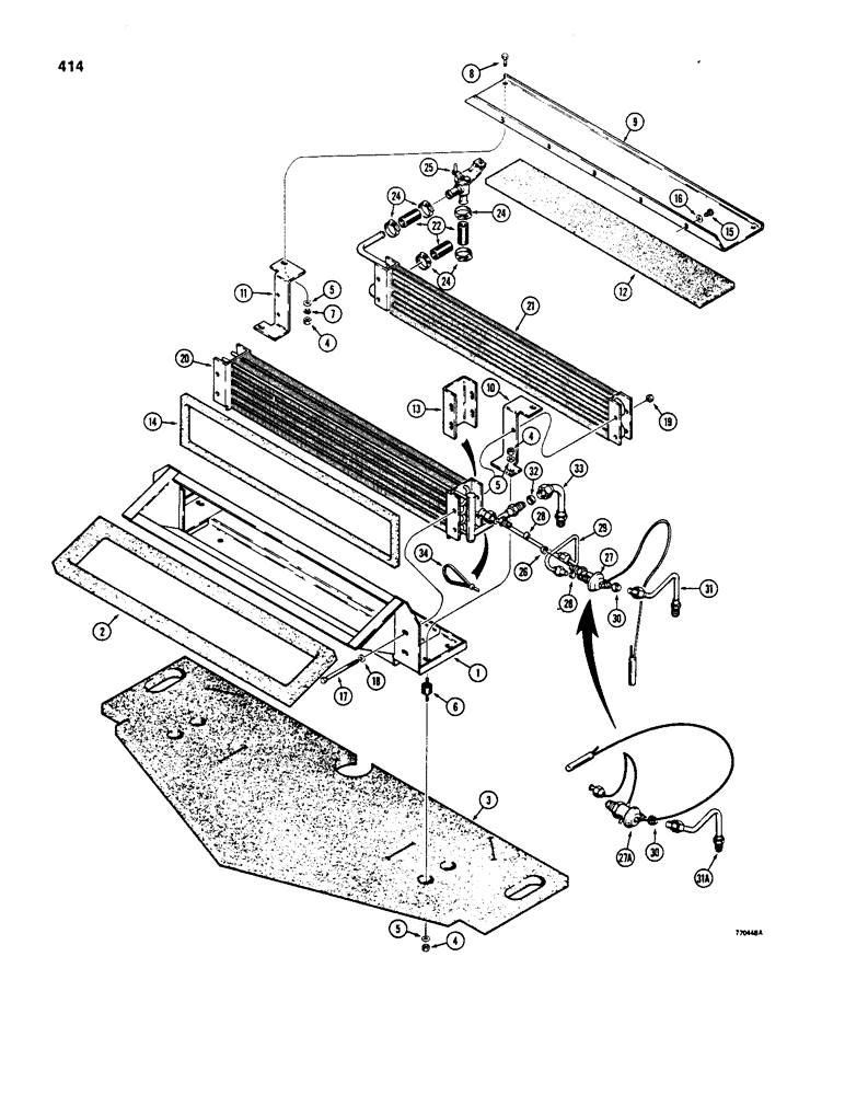 Схема запчастей Case W20 - (414) - HEATER AND AIR CONDITIONING PLENUMS AND RELATED PARTS, USED WITH OPEN TYPE PLENUM (09) - CHASSIS/ATTACHMENTS