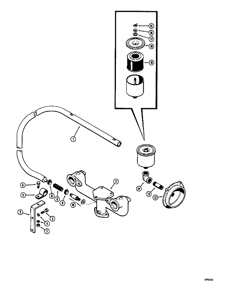 Схема запчастей Case W7 - (100) - CRANKCASE VENT ATTACHMENT (02) - ENGINE