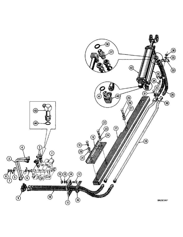 Схема запчастей Case 1000D - (252) - POWER TILT HYDRAULICS (07) - HYDRAULIC SYSTEM