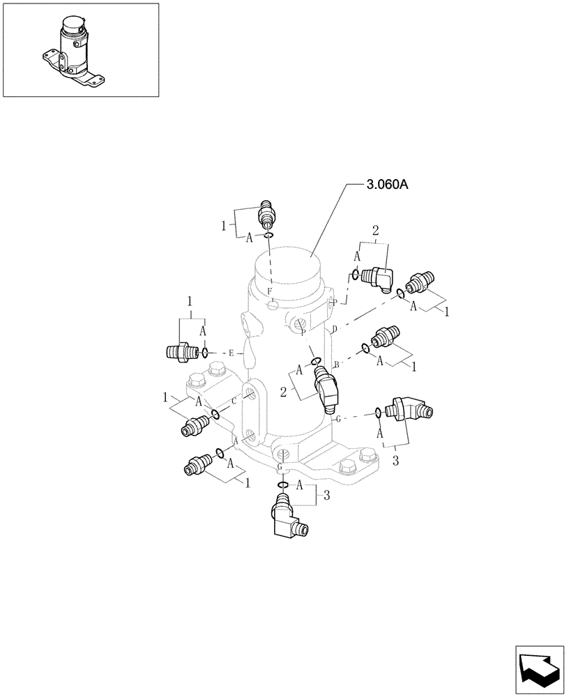 Схема запчастей Case CX31B - (3.060[03]) - SWIVEL JOINT LINES (35) - HYDRAULIC SYSTEMS