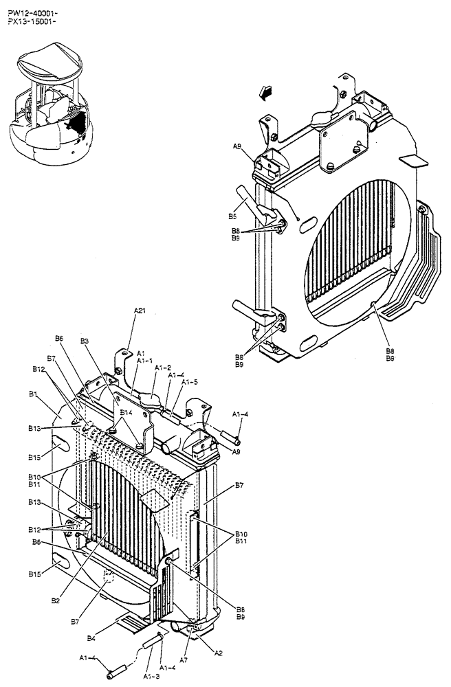 Схема запчастей Case CX36B - (01-008) - RADIATOR ASSY (10) - ENGINE