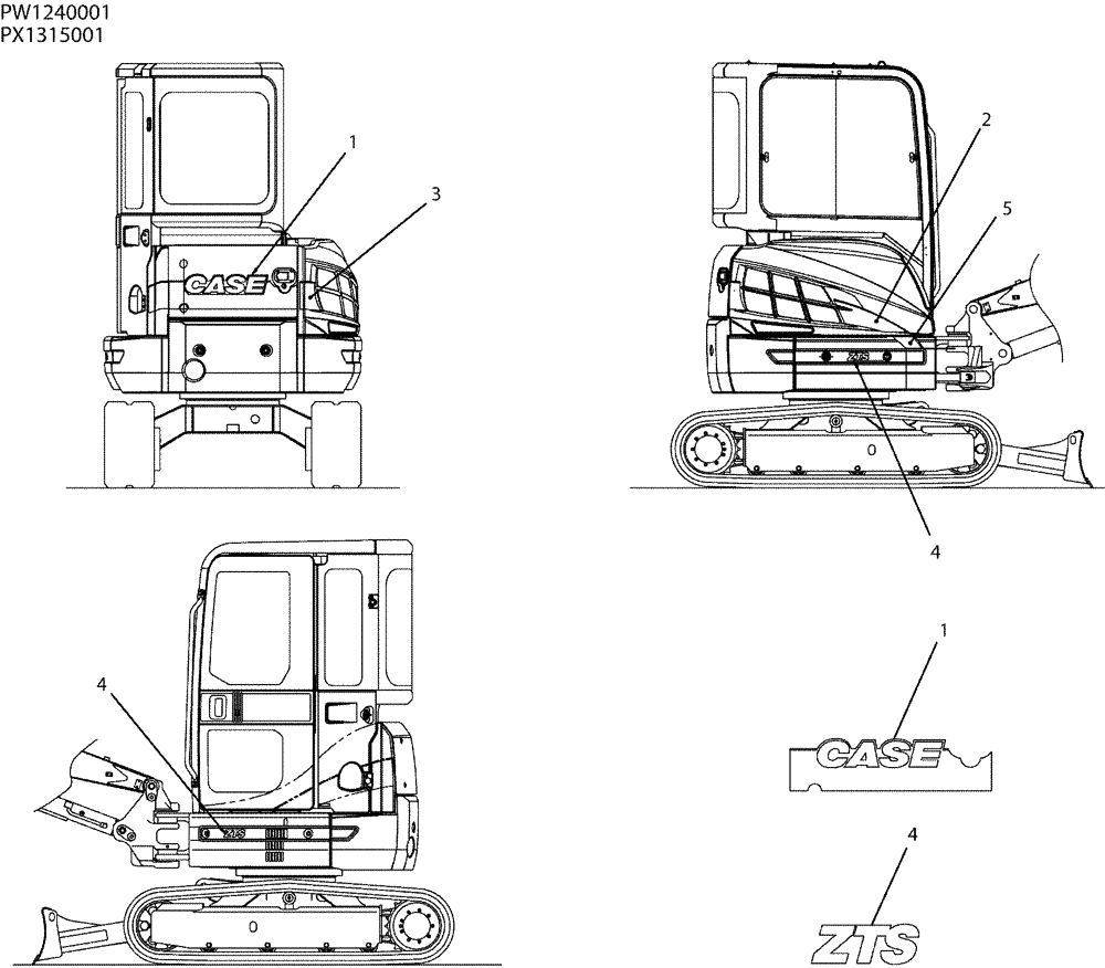 Схема запчастей Case CX36B - (06-011) - NAME PLATE INSTAL (CAB) (90) - PLATFORM, CAB, BODYWORK AND DECALS