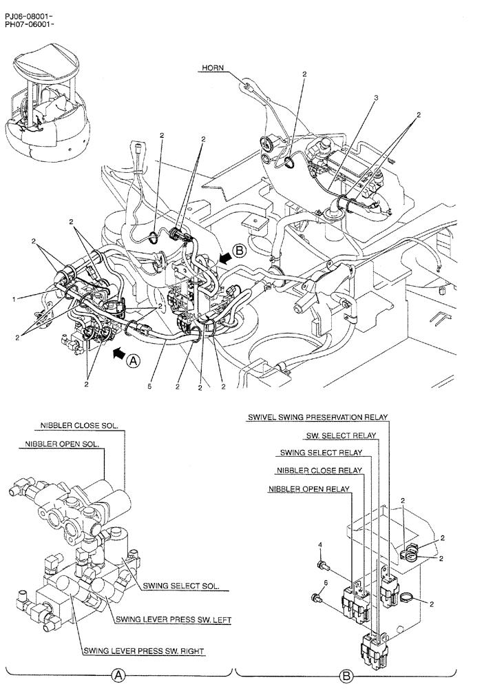 Схема запчастей Case CX50B - (01-083) - HARNESS ASSY (PW11E00025F1) (05) - SUPERSTRUCTURE