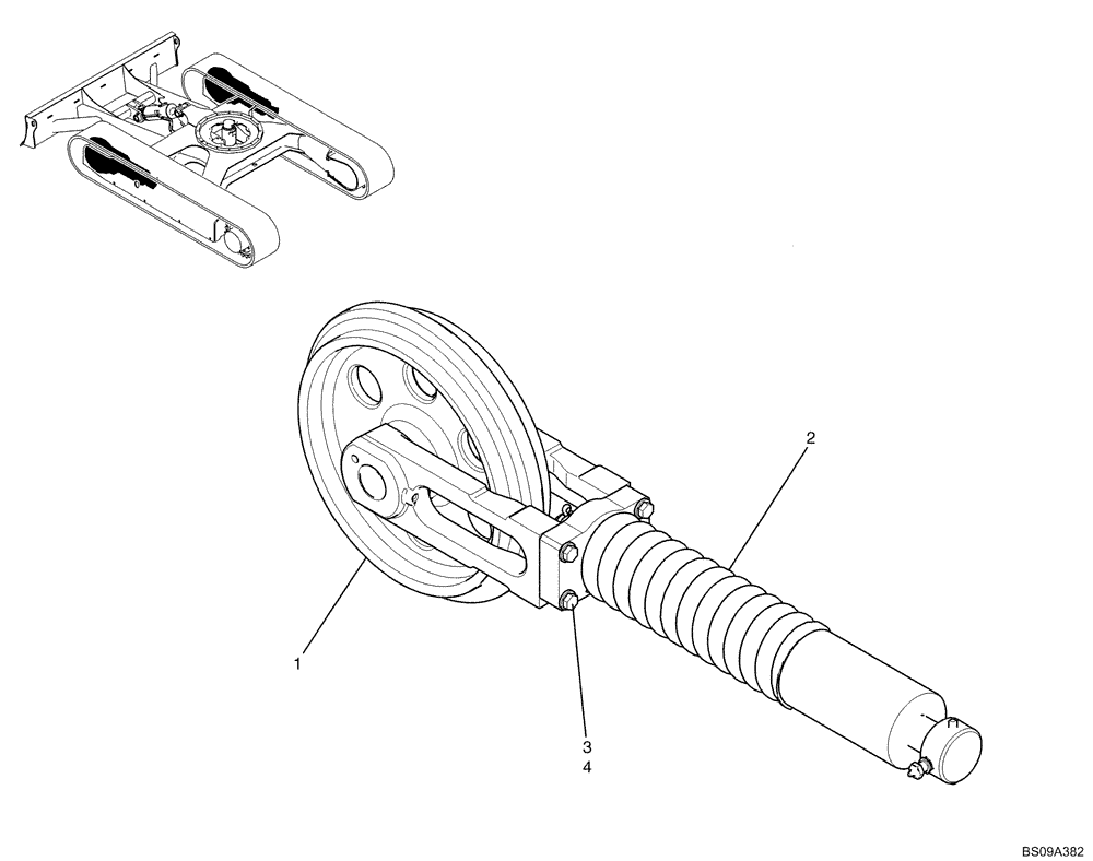 Схема запчастей Case CX50B - (02-005) - IDLER ASSY, CRAWLER (PY52D00023F1) (04) - UNDERCARRIAGE