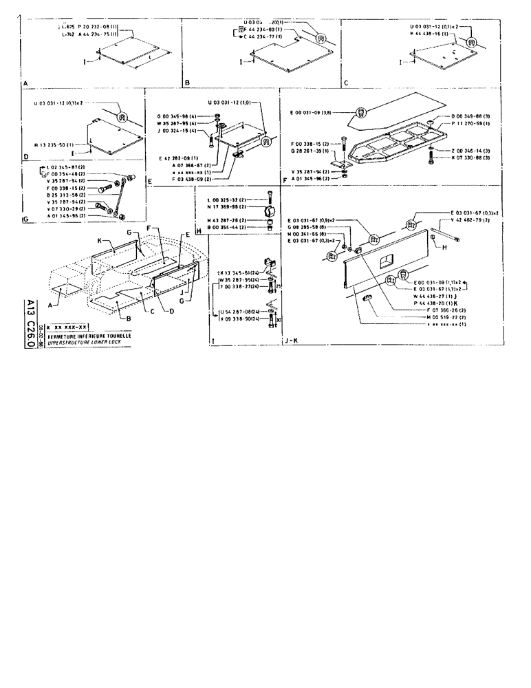 Схема запчастей Case 90BCL - (056) - UPPERSTRUCTURE LOWER LOCK (05) - UPPERSTRUCTURE CHASSIS