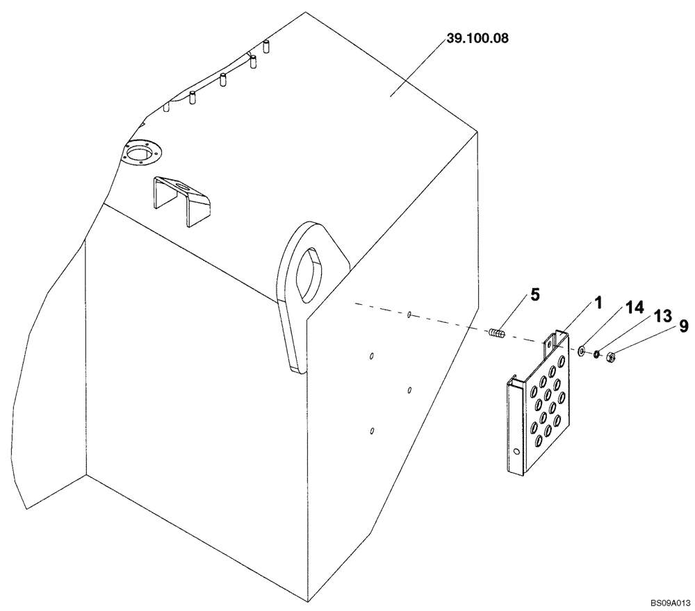 Схема запчастей Case SV212 - (39.100.13) - STEP, LH (39) - FRAMES AND BALLASTING