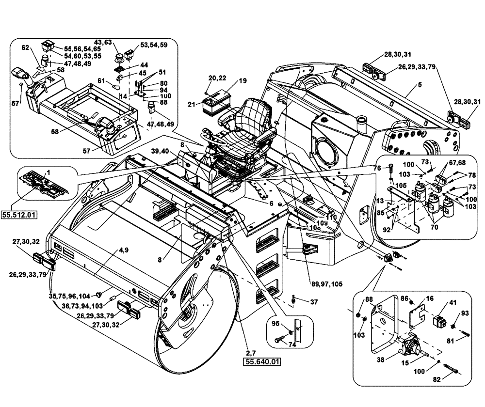 Схема запчастей Case DV210 - (55.100.01) - ELECTRICAL SYSTEM (GROUP 408-ND142661) (55) - ELECTRICAL SYSTEMS