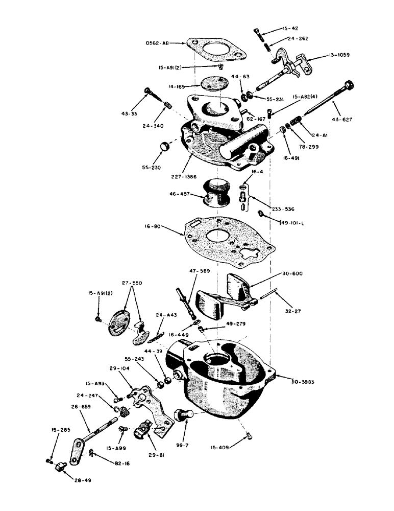 Схема запчастей Case 320 - (018) - CARBURETOR, G11050 MARVEL-SCHEBLER (02) - ENGINE