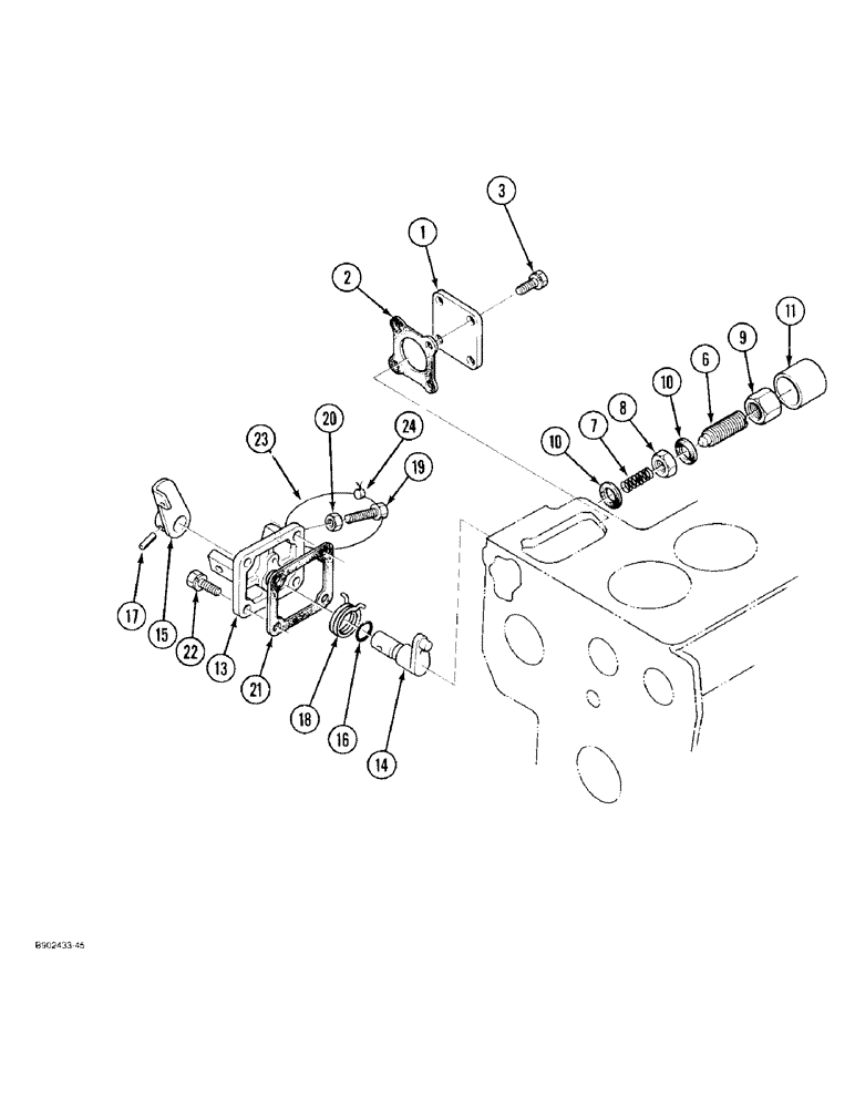 Схема запчастей Case 1825 - (3-10) - ENGINE STOP LEVER, DIESEL MODELS (03) - FUEL SYSTEM