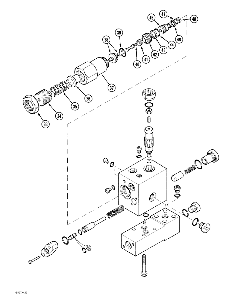 Схема запчастей Case 170C - (8-146) - CRANING VALVE, USED WITH ARM CYLINDER CIRCUIT (08) - HYDRAULICS