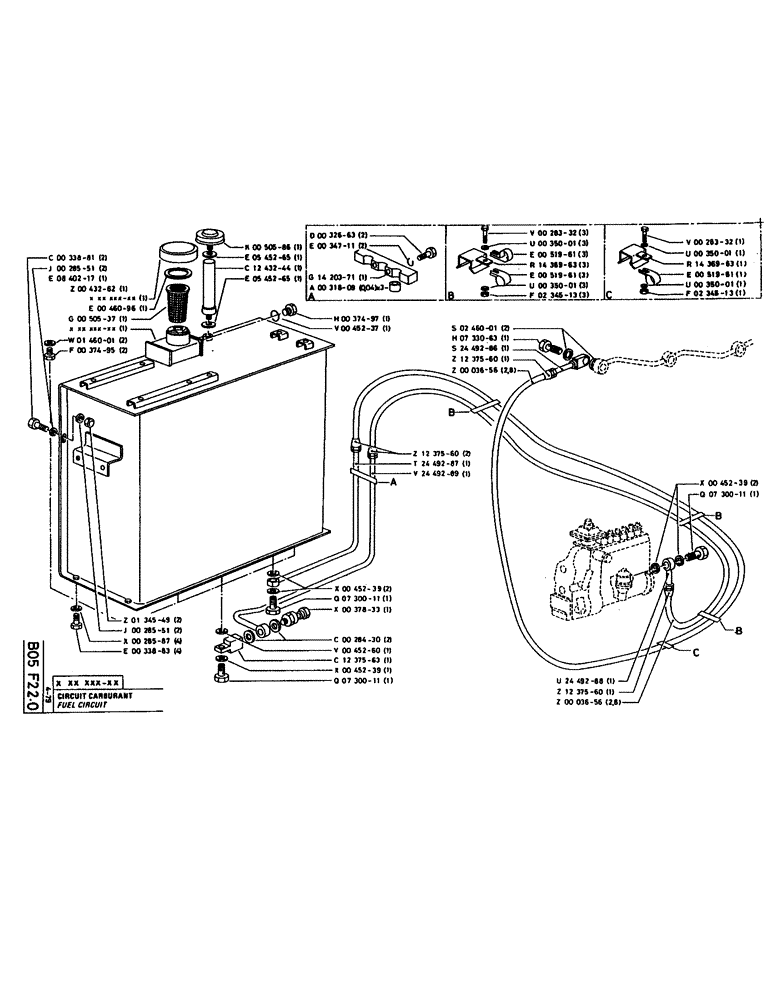 Схема запчастей Case 160CL - (039) - FUEL CIRCUIT (02) - FUEL SYSTEM