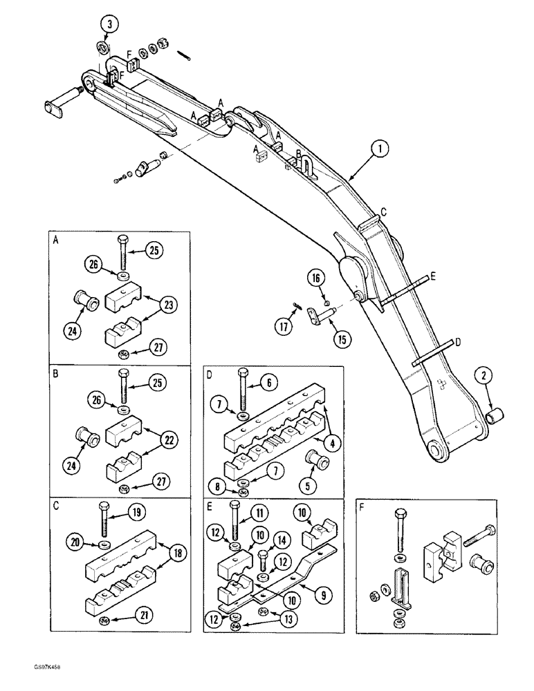 Схема запчастей Case 170C - (9-046) - BOOM AND RELATED PARTS, P.I.N. 74629 THROUGH 74662, P.I.N. 02301 AND AFTER (09) - CHASSIS