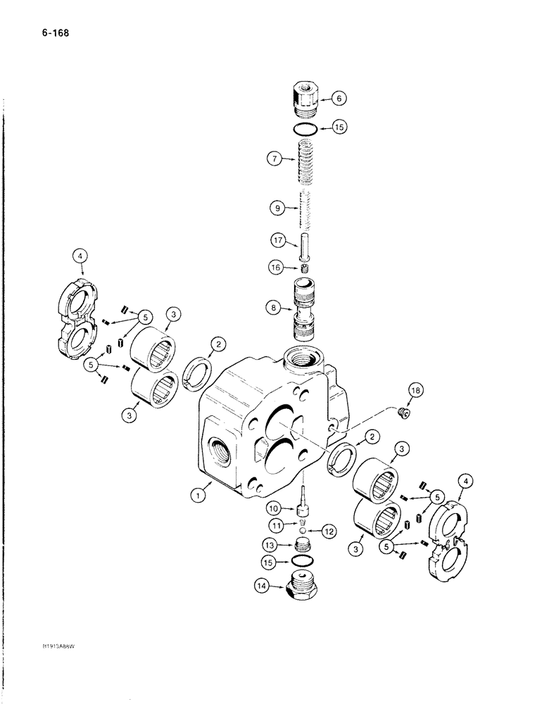 Схема запчастей Case 1187B - (6-168) - CARRIER ASSEMBLY, USED ON MODELS WITH P.I.N. 6275638 AND AFTER (06) - POWER TRAIN