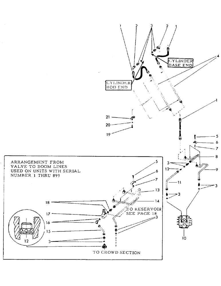 Схема запчастей Case 40YC - (G04) - VALVE TO CROWD CYLINDER AND RETURN FOR "Y" BOOM, (USED ON (07) - HYDRAULIC SYSTEM