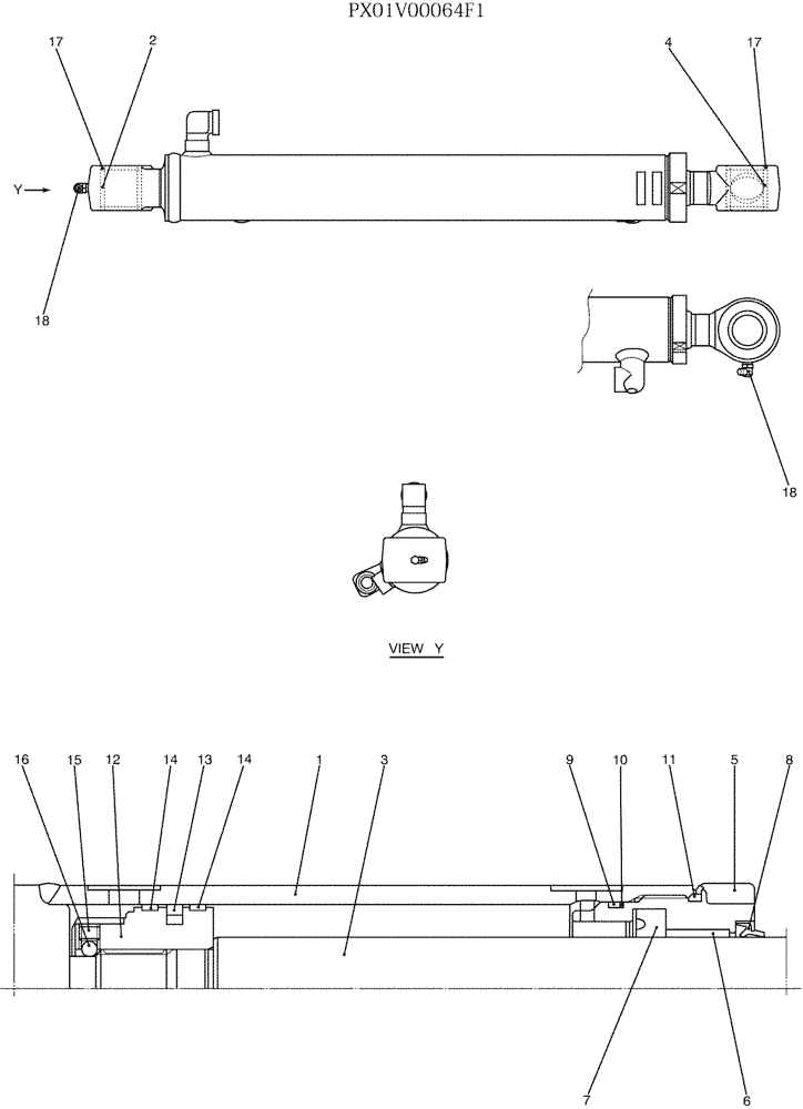 Схема запчастей Case CX36B - (07-034) - CYLINDER ASSY, BUCKET (35) - HYDRAULIC SYSTEMS