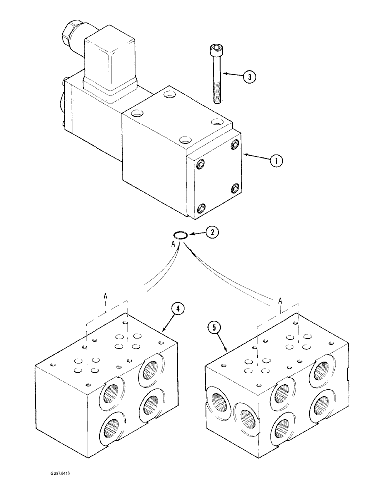 Схема запчастей Case 170C - (8-132) - SOLENOID CONTROL VALVE, 35 BAR (08) - HYDRAULICS