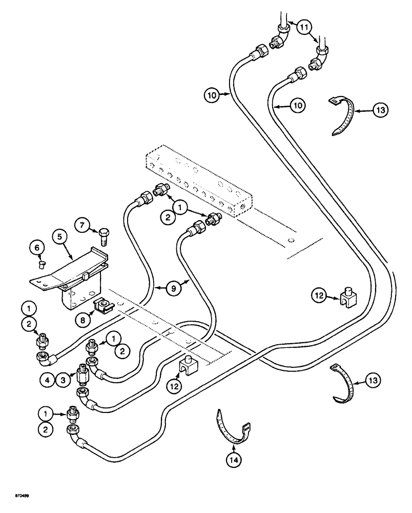 Схема запчастей Case 688 - (8-136) - HYDRAULIC CONTROL CIRCUIT, MANIFOLD TO OPTION FOOT CONTROL VALVE (08) - HYDRAULICS