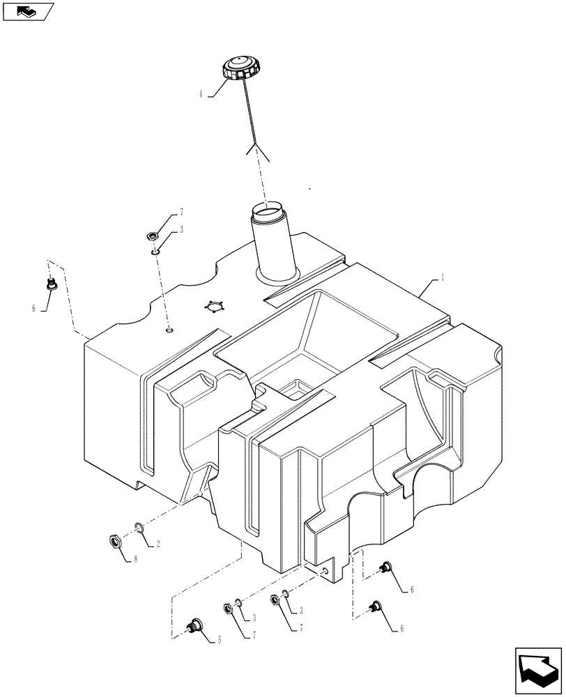 Схема запчастей Case 721F - (10.216.01) - FUEL TANK (10) - ENGINE