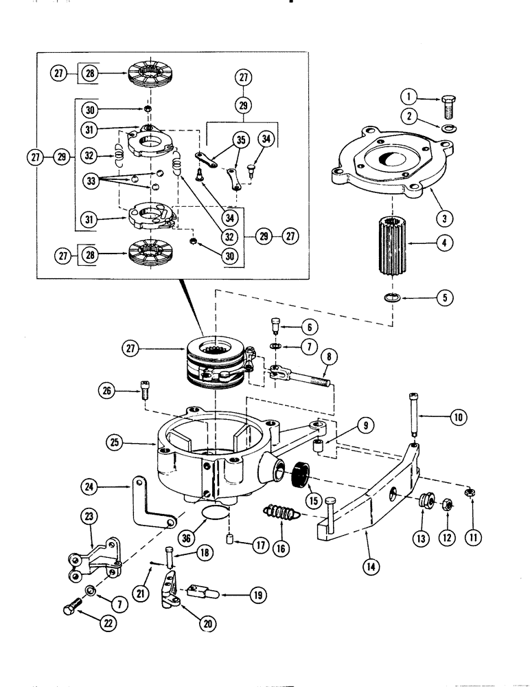 Схема запчастей Case 40 - (110) - SWING BRAKE (33) - BRAKES & CONTROLS