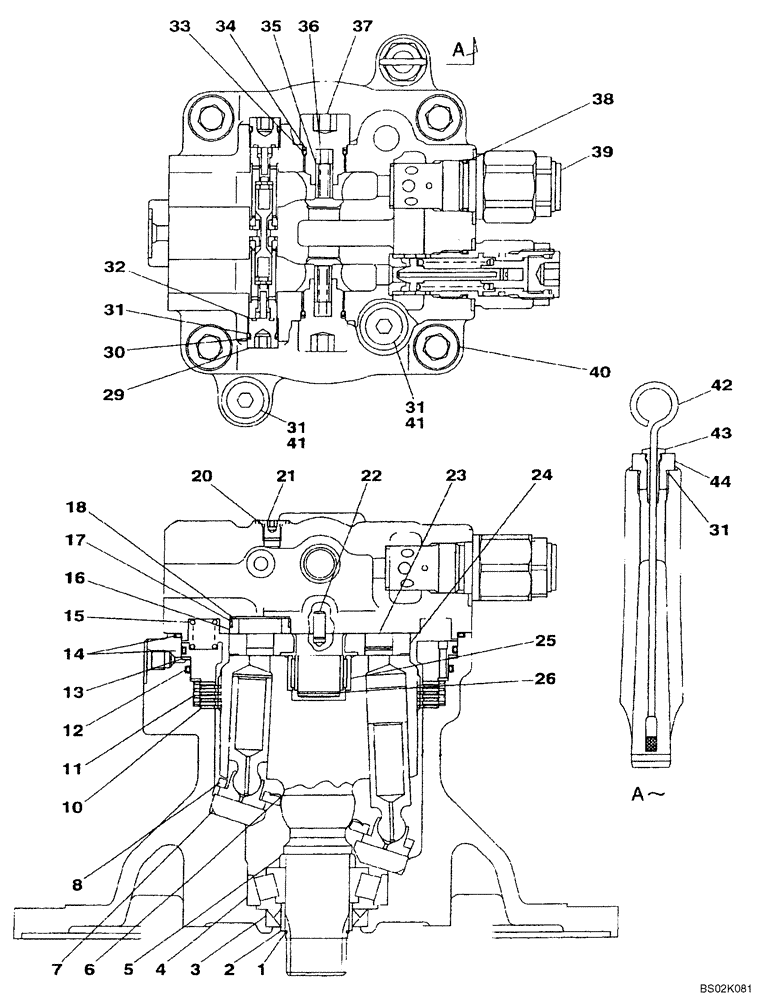 Схема запчастей Case CX330 - (08-61) - MOTOR ASSY - SWING (08) - HYDRAULICS