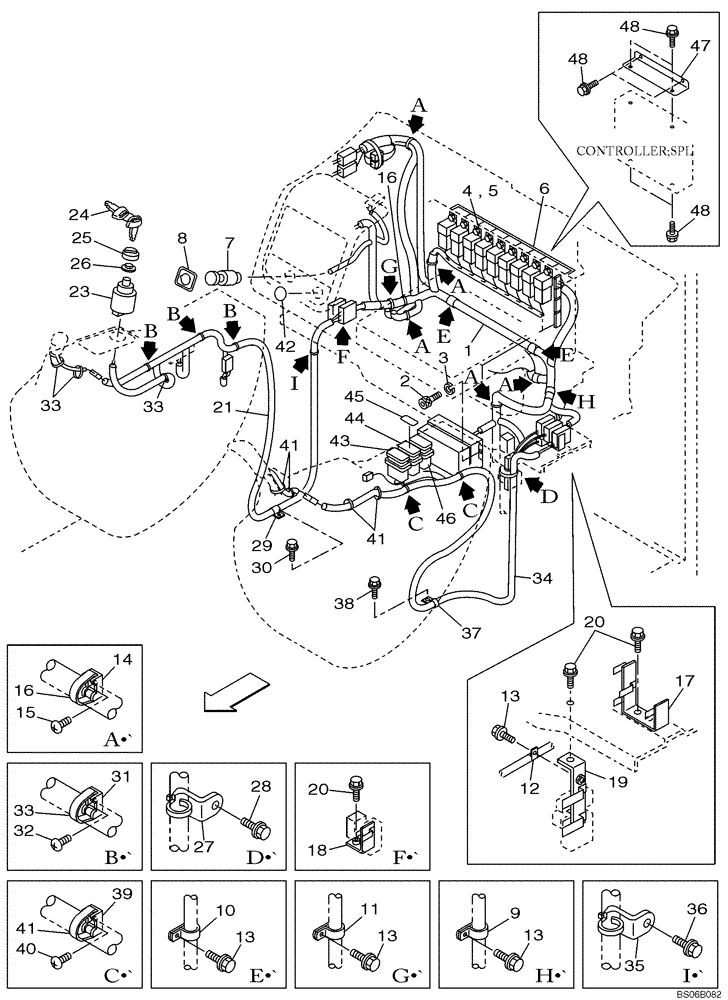 Схема запчастей Case CX700 - (04-004-00[01]) - OPERATORS COMPARTMENT ELECTRIC CIRCUIT (04) - ELECTRICAL SYSTEMS