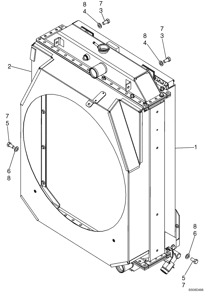 Схема запчастей Case 1150K - (02-03) - RADIATOR/OIL COOLER ASSY (02) - ENGINE